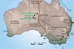 Australia - trasy przelotów i przejazdów