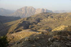 The road through the Al-Hajar Mountains from Ar Rustaq to Al Hamra - once through the valley, sometimes along the ridge