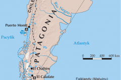 Położenie Patagonii na kontynencie południowoamerykańskim